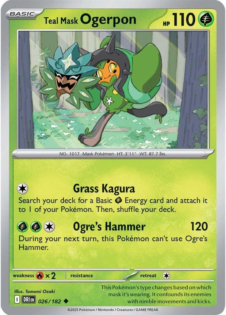Teal Mask Ogerpon #26 — Destined Rivals English Pokémon card