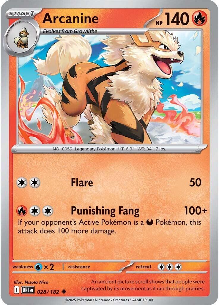Arcanine #28 — Destined Rivals English Pokémon card