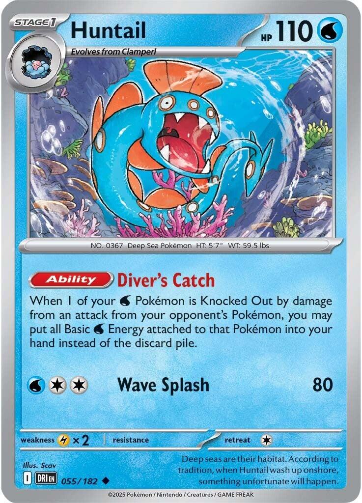 Huntail #55 — Destined Rivals English Pokémon card
