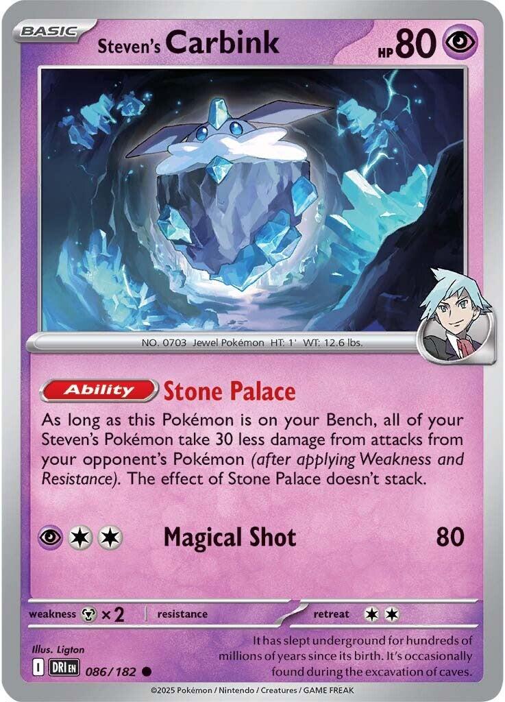 Steven's Carbink #86 — Destined Rivals English Pokémon card