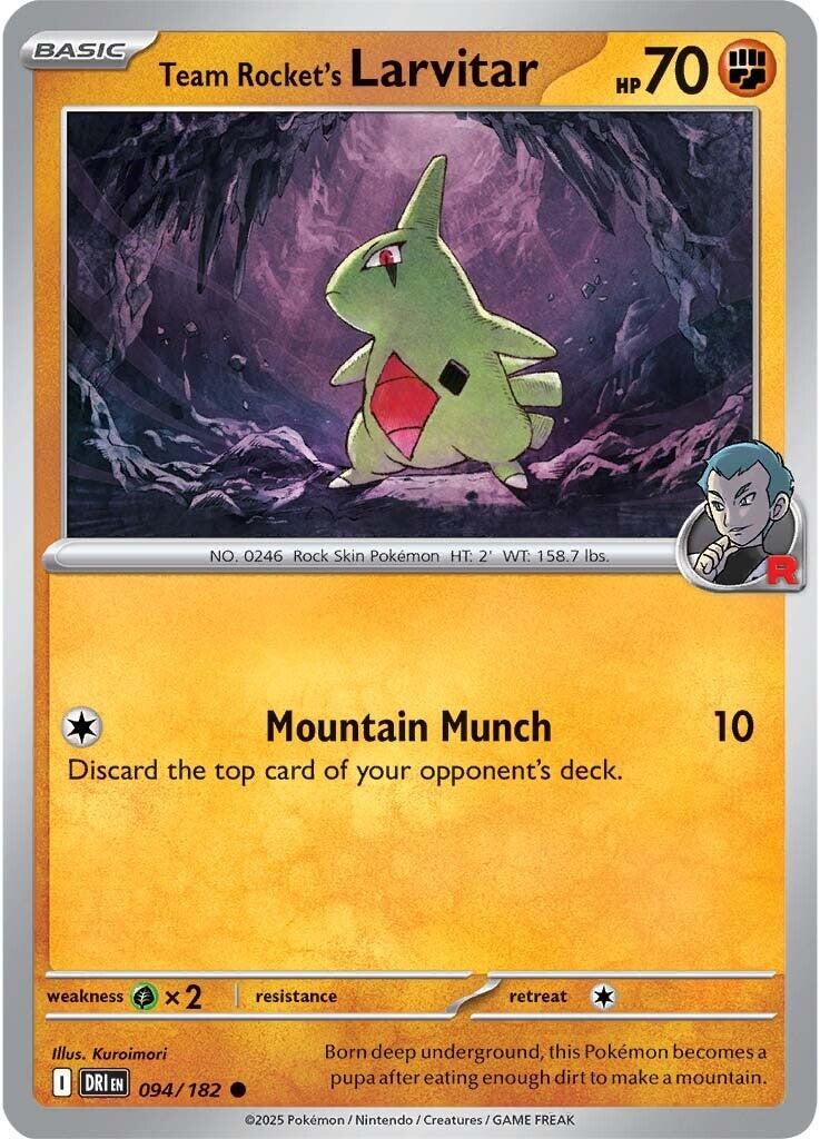 Team Rocket's Larvitar #94 — Destined Rivals English Pokémon card