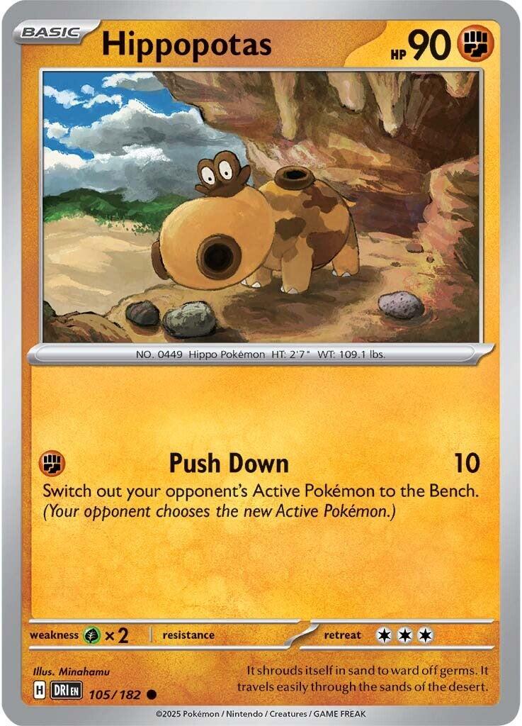 Hippopotas #105 — Destined Rivals English Pokémon card