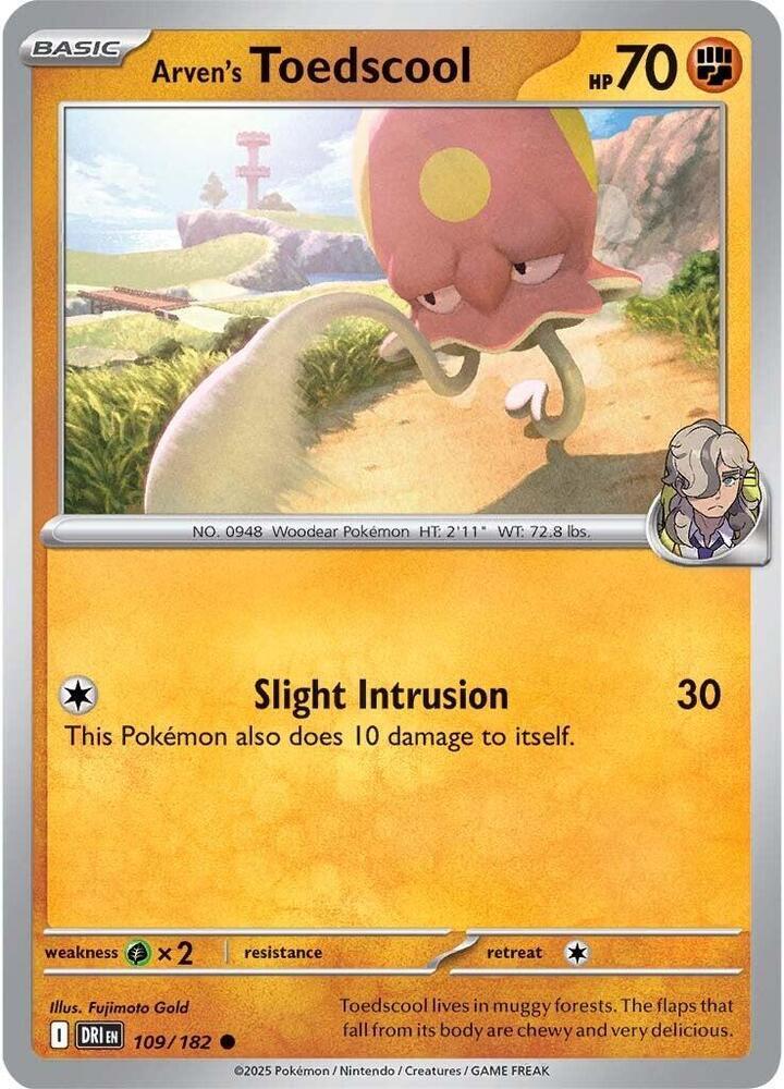 Arven's Toedscool #109 — Destined Rivals English Pokémon card