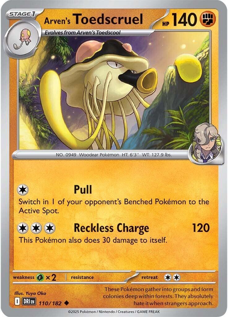 Arven's Toedscruel #110 — Destined Rivals English Pokémon card