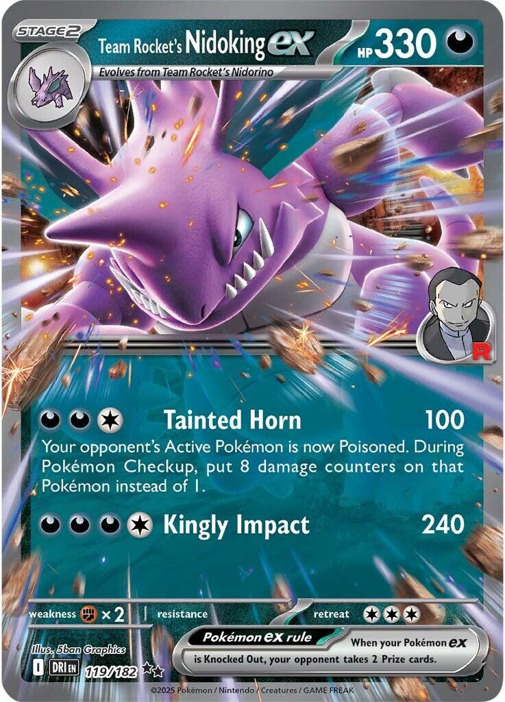 Team Rocket's Nidoking ex #119 — Destined Rivals English Pokémon card