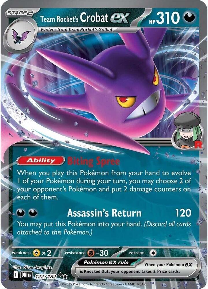 Team Rocket's Crobat ex #122 — Destined Rivals English Pokémon card