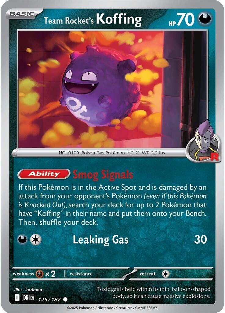 Team Rocket's Koffing #125 — Destined Rivals English Pokémon card
