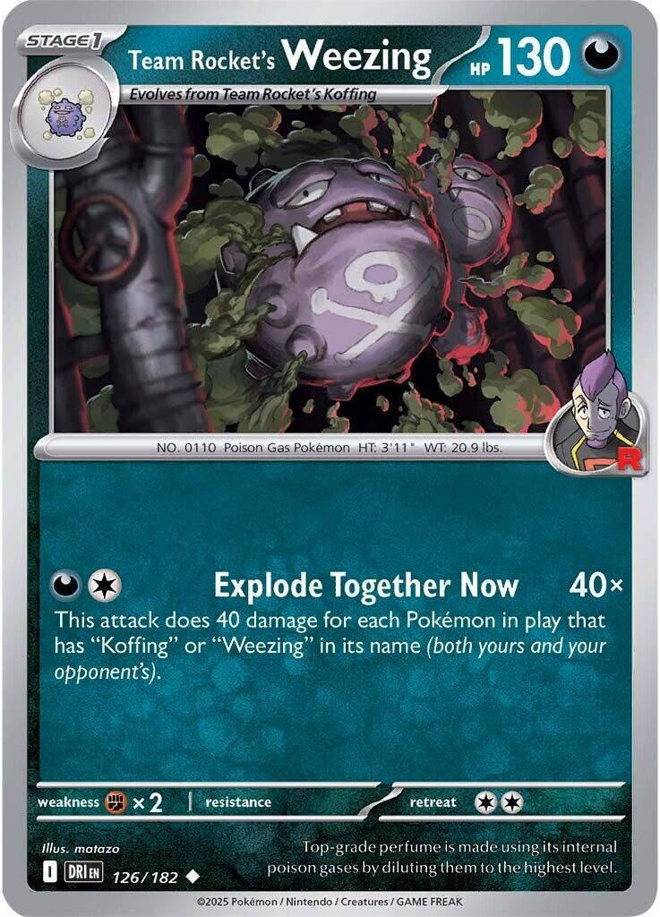 Team Rocket's Weezing #126 — Destined Rivals English Pokémon card