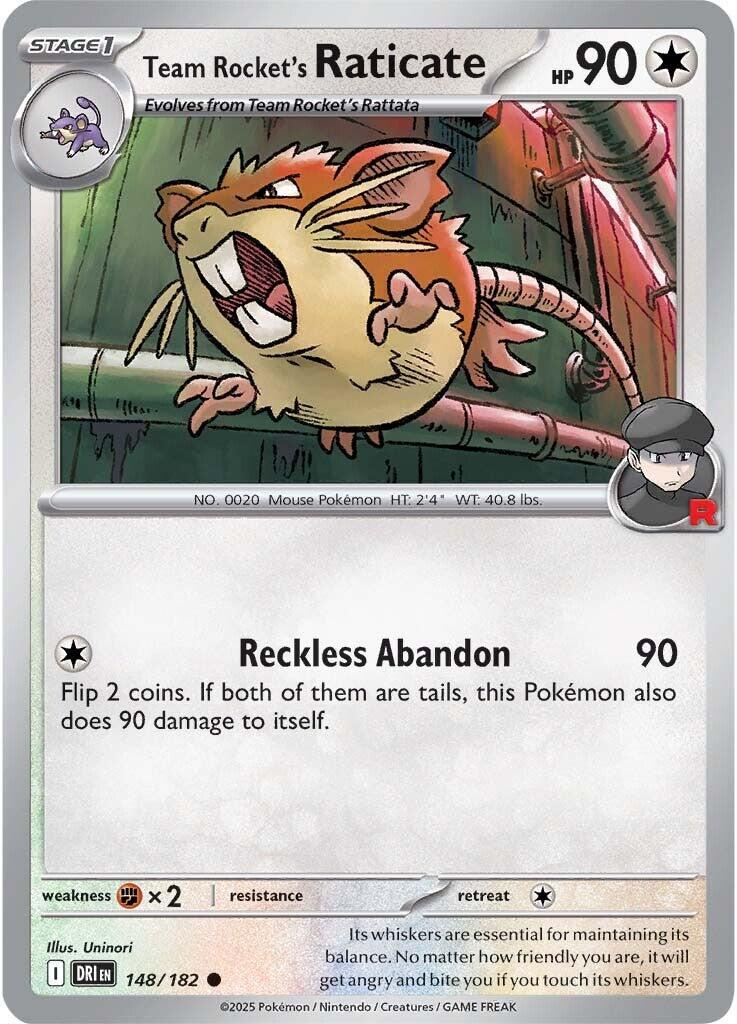 Team Rocket's Raticate #148 — Destined Rivals English Pokémon card
