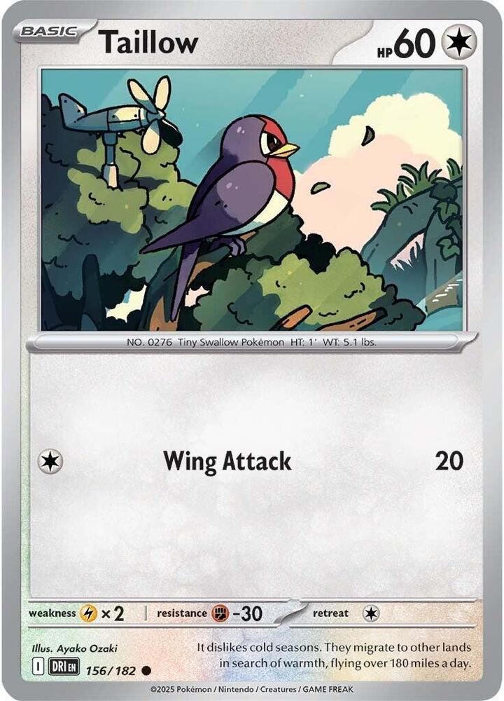 Taillow #156 — Destined Rivals English Pokémon card