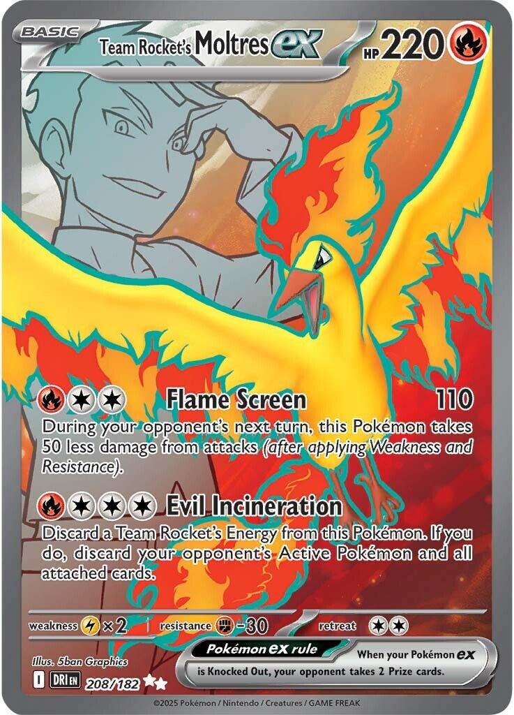 Team Rocket's Moltres ex #208 — Destined Rivals English Pokémon card