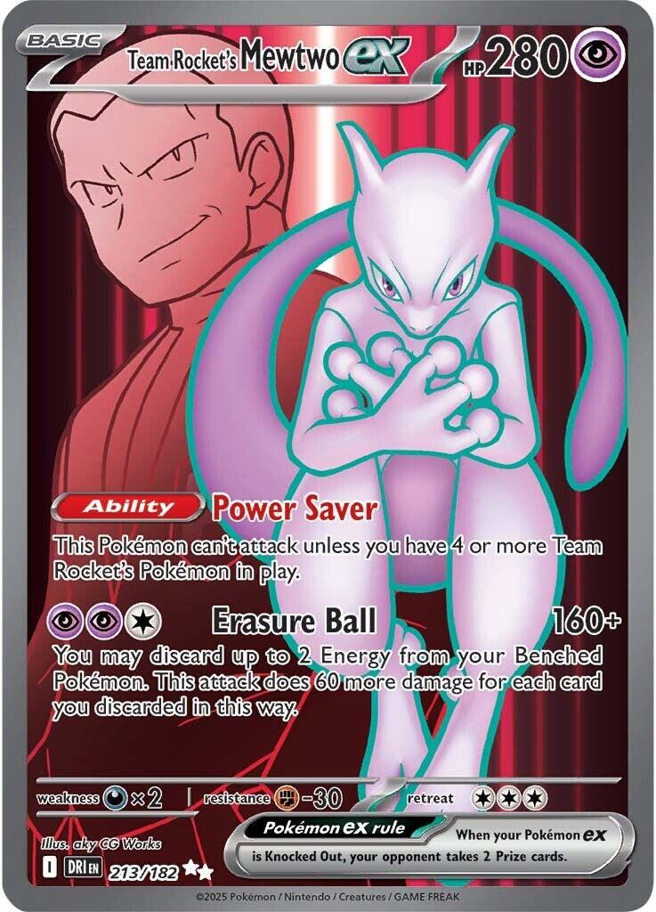Team Rocket's Mewtwo ex #213 — Destined Rivals English Pokémon card