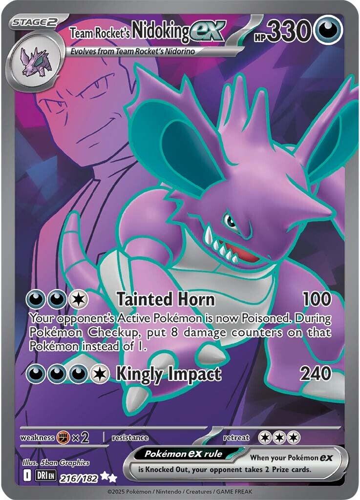 Team Rocket's Nidoking ex #216 — Destined Rivals English Pokémon card