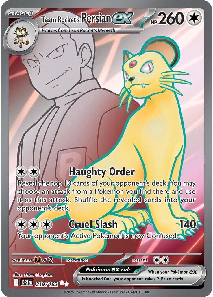 Team Rocket's Persian ex #219 — Destined Rivals English Pokémon card