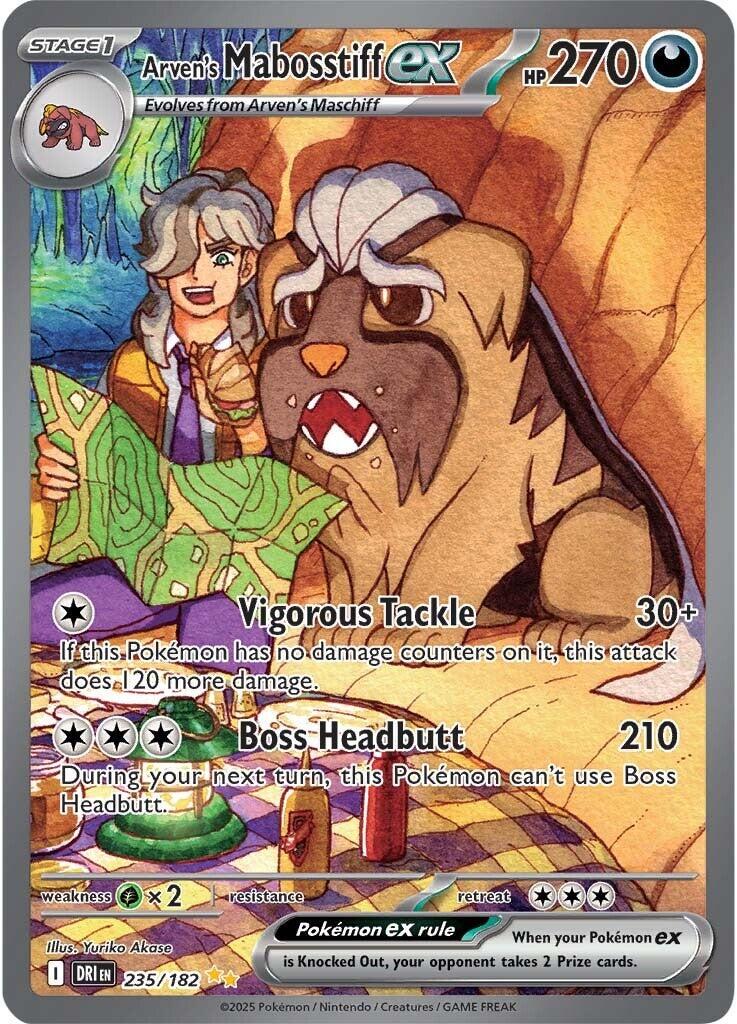 Arven's Mabosstiff ex #235 — Destined Rivals English Pokémon card