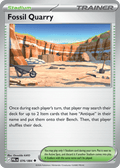 Fossil Quarry 76 Pitch Black Pokémon card