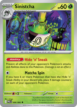 Sinistcha 6 Pitch Black Pokémon card