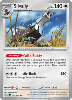 Silvally 70 Pitch Black Pokémon card