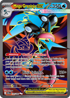 Mega Greninja ex 100 Chaos Rising Pokémon card