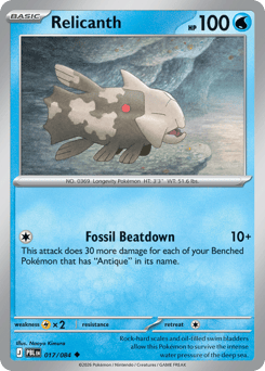 Relicanth 17 Pitch Black Pokémon card