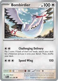 Bombirdier 71 Pitch Black Pokémon card
