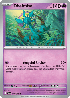 Dhelmise 39 Pitch Black Pokémon card