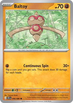 Baltoy 46 Chaos Rising Pokémon card