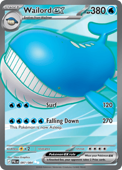 Wailord ex 97 Pitch Black Pokémon card