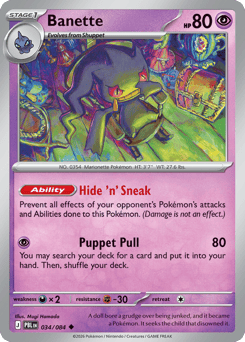 Banette 34 Pitch Black Pokémon card