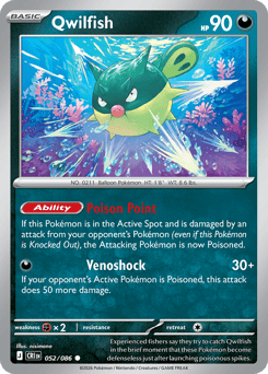 Qwilfish 52 Chaos Rising Pokémon card