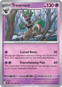 Trevenant 39 Chaos Rising Pokémon card