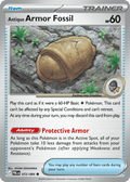 Antique Armor Fossil 72 Pitch Black Pokémon card